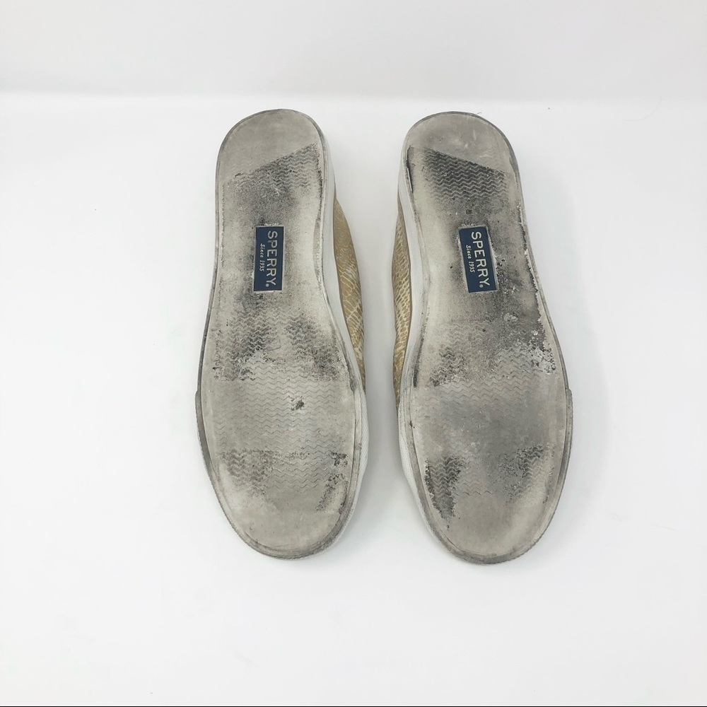 Sperry Seacoast Python Linen Gold Slip On Shoes S… - image 7